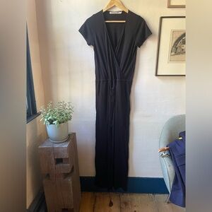 Michael Stars Jumpsuit Black Stretch Jersey with Pockets Style 9554 EUC No Wear